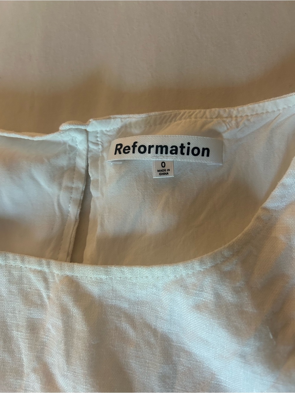 Reformation White Sleeveless Linen Shift Dress - Picture 2 of 4